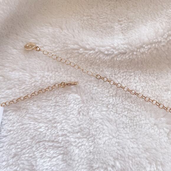 Liz Claiborne Linked Collar Statement Necklace Gold Green Round New - Picture 8 of 11